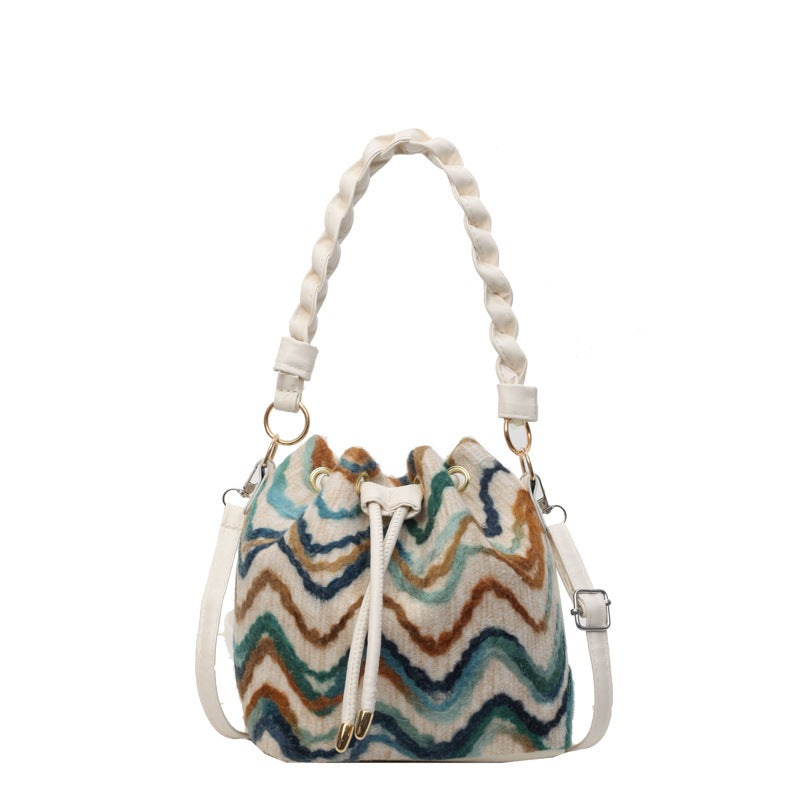 Fashion Shoulder Bag with Sandwich Pocket and Ribbon Pendants - Teleplus Ribbons shoulder bag fashion