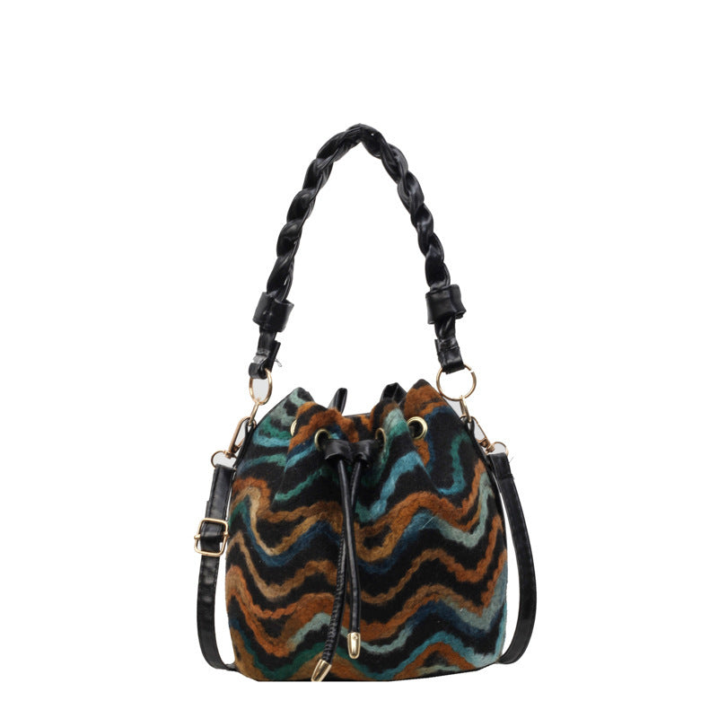 Fashion Shoulder Bag with Sandwich Pocket and Ribbon Pendants - Teleplus Ribbons shoulder bag fashion