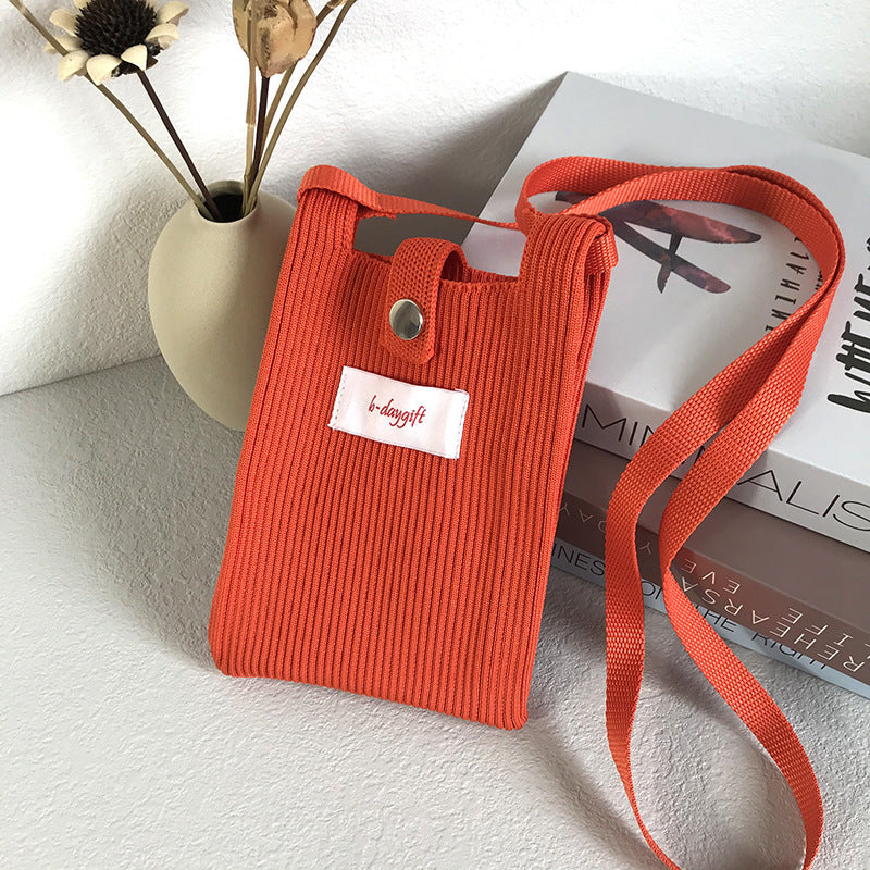 Fashion Shoulder Crossbody Vest Phone Bag in Light Pink Sky Blue Retro Red Gray Ash - Teleplus simple knitting bag wool