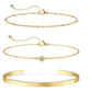 Fashion Simple Bracelet Women’s Electroplated Three-piece Set - Fashion Simple Bracelet Set for Women in Gold