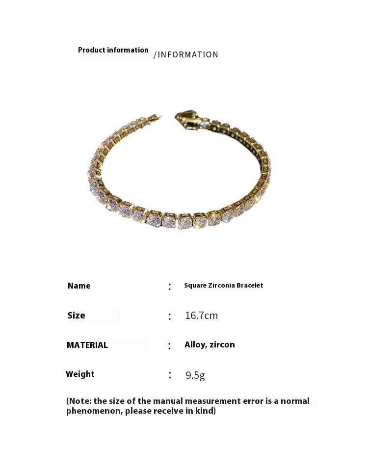 Fashion Simple Geometric Zircon Bracelet - Fashion Simple Geometric Zircon Bracelet in Gold