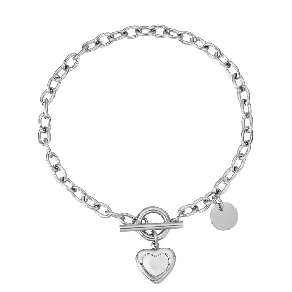 Fashion Simple Niche Fritillary Love Women’s Titanium Steel Bracelet - Fashion Simple Niche Titanium Steel Heart