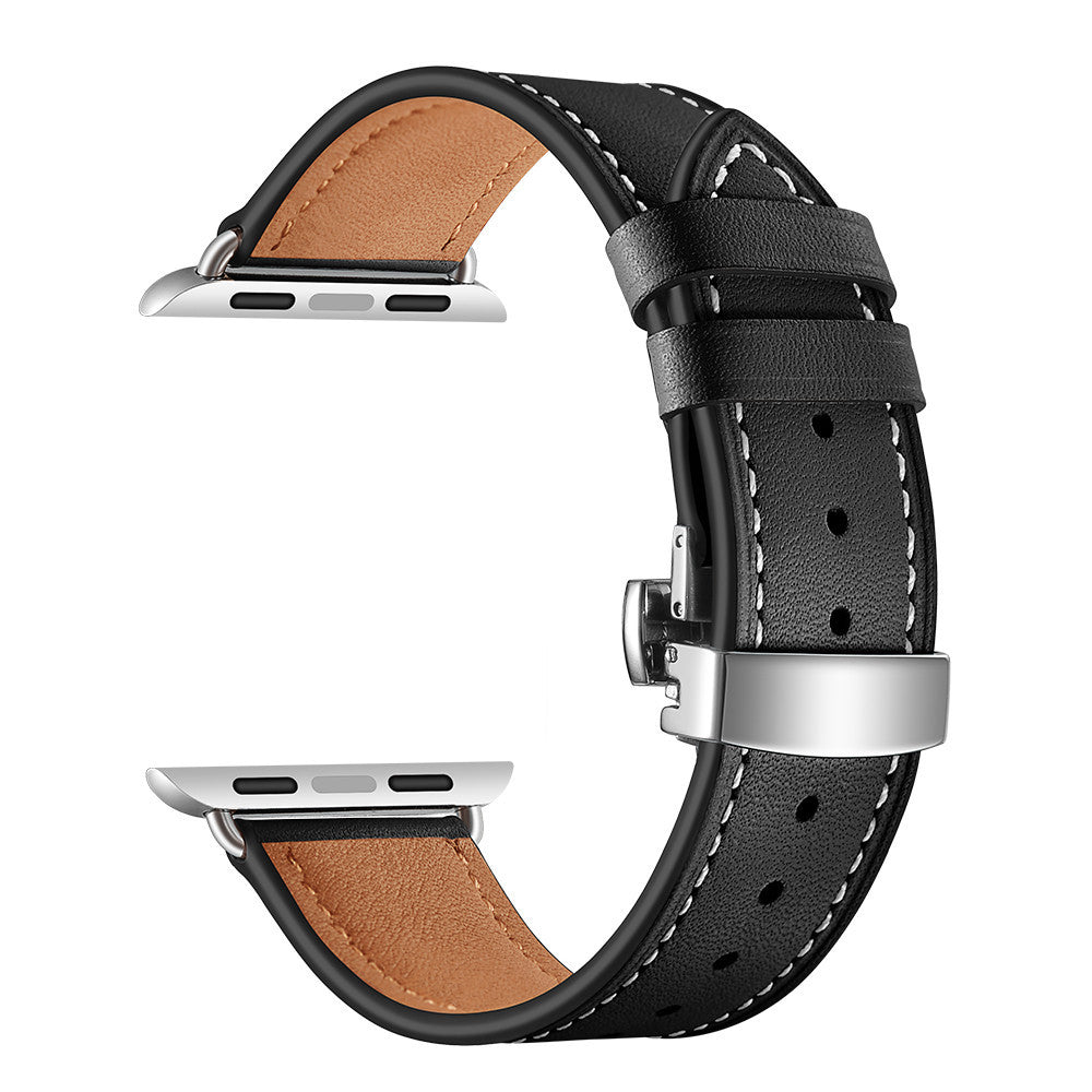 Fashion Simple Solid Color Leather Single Loop Strap - Solid Color Leather Strap for Apple Watch