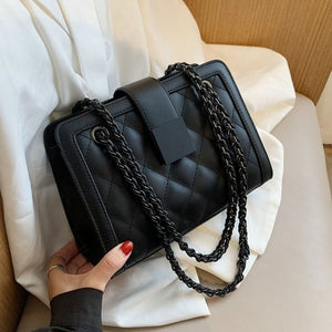 Fashion Small Chain Bag for Winter Travel with PU and Corduroy Options - Teleplus winter chains small bag fashion