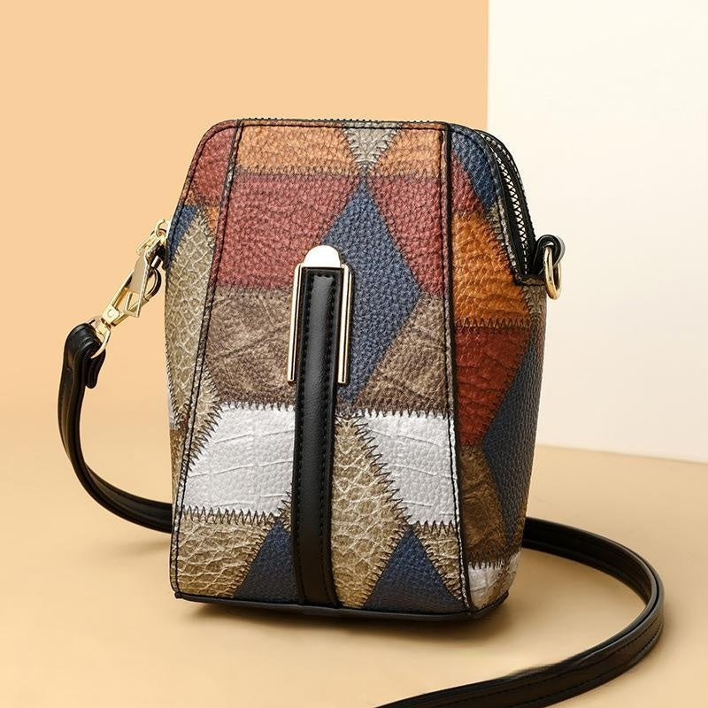 Fashion Soft Leather Bag with Stitching Shoulder Strap for Daily - Teleplus fashion soft leather stitching shoulder