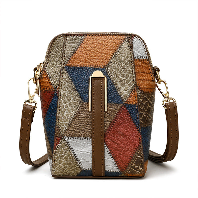 Fashion Soft Leather Bag with Stitching Shoulder Strap for Daily - Teleplus fashion soft leather stitching shoulder