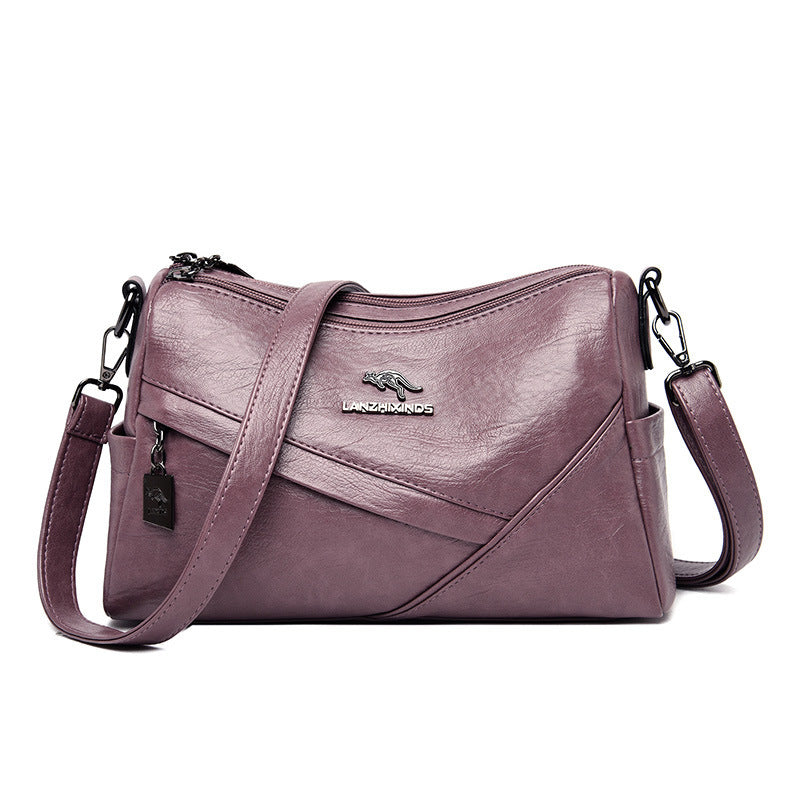 Fashion Soft Leather Crossbody Bag with Durable Polyester Lining - Teleplus fashion soft leather shoulder crossbody bag