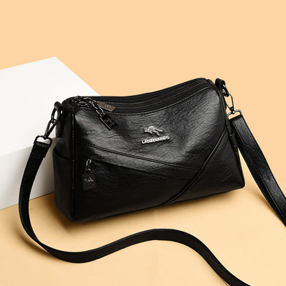 Fashion Soft Leather Crossbody Bag with Durable Polyester Lining - Teleplus fashion soft leather shoulder crossbody bag