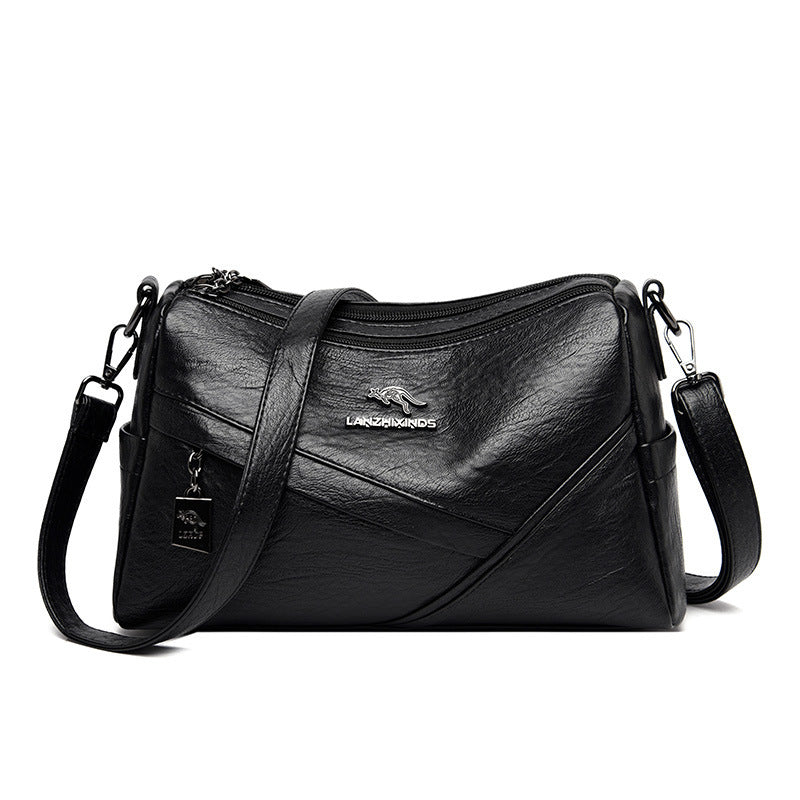 Fashion Soft Leather Crossbody Bag with Durable Polyester Lining - Teleplus fashion soft leather shoulder crossbody bag