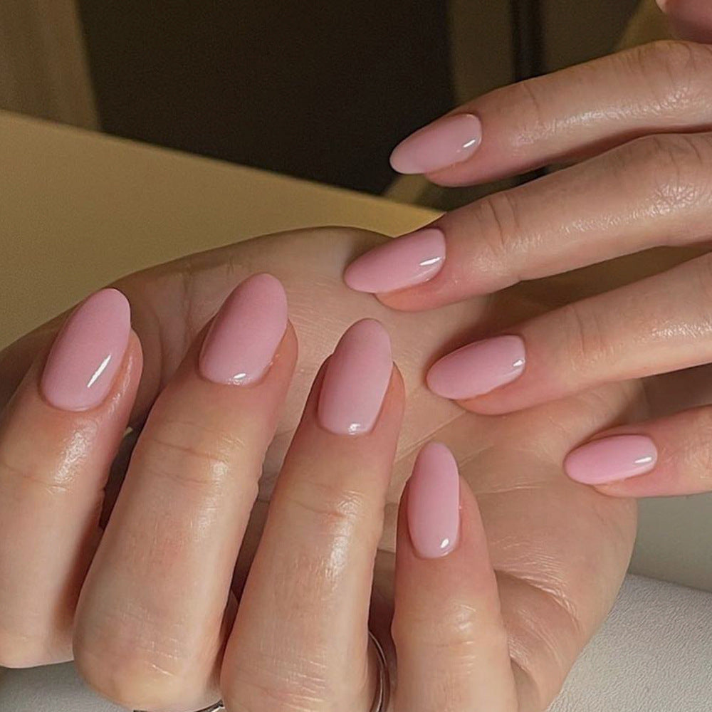 Fashion Solid Color Simple Fake Nails with Glue Pack for Ladies - fashion solid color simple fake nails