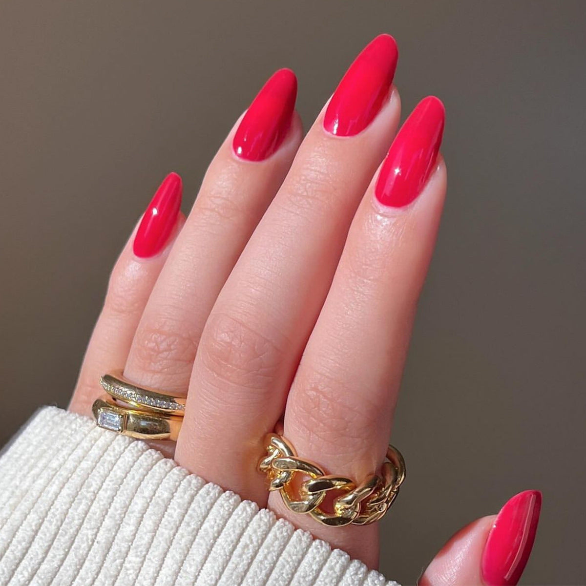 Fashion Solid Color Simple Fake Nails with Glue Pack for Ladies - fashion solid color simple fake nails