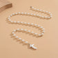 Fashion Stringed Pearls Y-shaped Necklace Cross - Heart-Shaped Gold Necklace for Pearly Fashionistas