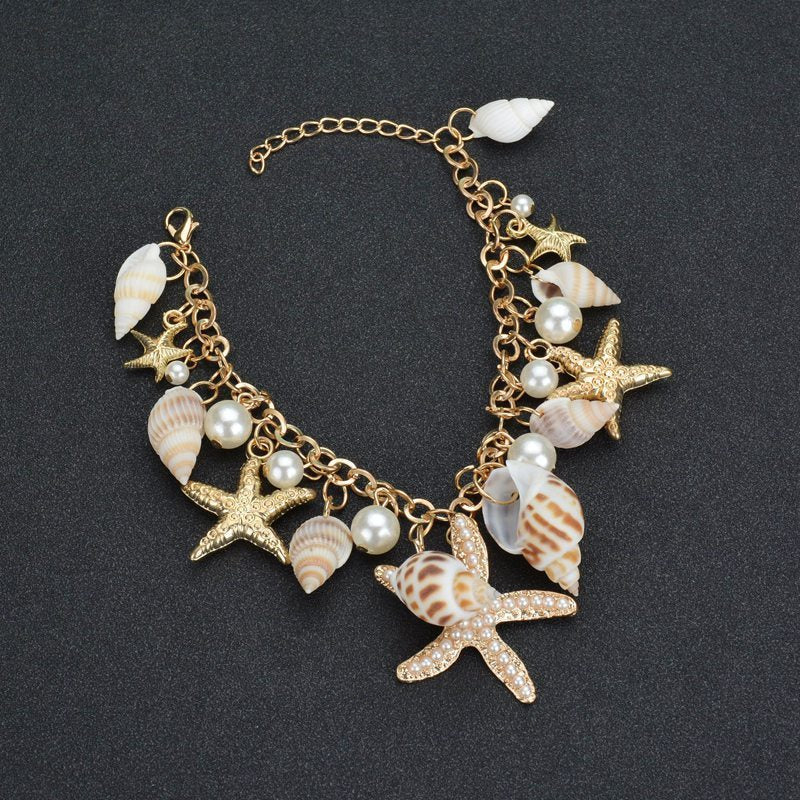 Fashion Tide Ocean Bohemian Style Sea Star Shell Bracelet - Fashion Tide Ocean Bohemian Sea Star Shell Bracelet