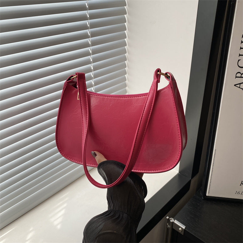 Fashion Underarm Bag Retro Simple Synthetic Leather in Multiple Colors - Teleplus fashion underarm bag retro simple