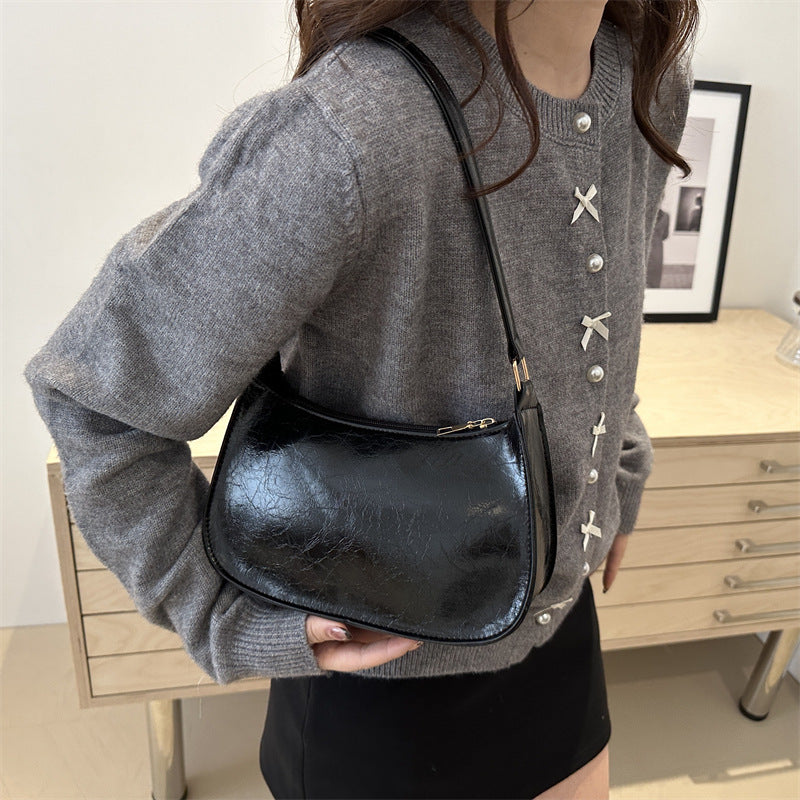 Fashion Underarm Bag Retro Simple Synthetic Leather in Multiple Colors - Teleplus fashion underarm bag retro simple
