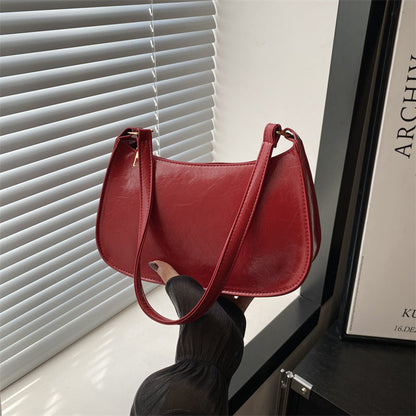 Fashion Underarm Bag Retro Simple Synthetic Leather in Multiple Colors - Teleplus fashion underarm bag retro simple