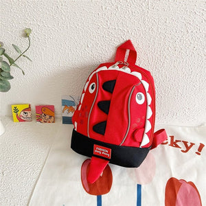 Waterproof Oxford Cloth Backpack with Animal Red and Blue Straps for United States Buyers - Dino Backpacks in Sky
