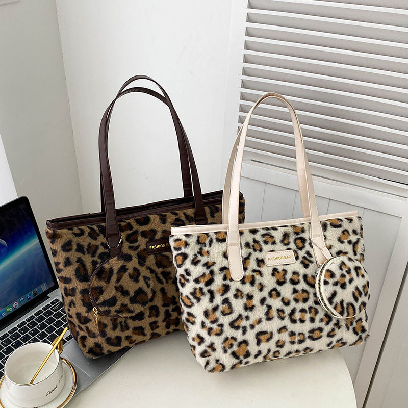 Fashionable Furry Western Style Leopard Print Casual Bag for Daily - Teleplus fashionable furry western style leopard