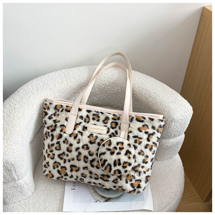 Fashionable Furry Western Style Leopard Print Casual Bag for Daily - Teleplus fashionable furry western style leopard