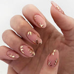 Fashionable Golden Maple Leaf Nail Art Set with Jelly Glue for Ladies - fashionable golden maple leaf nail