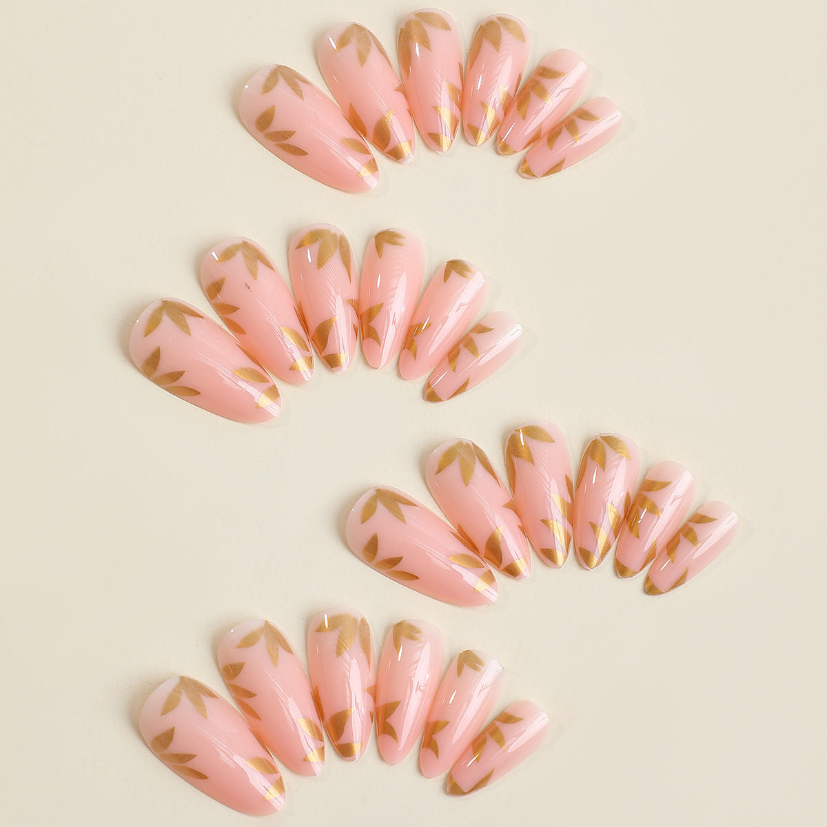 Fashionable Golden Maple Leaf Nail Art Set with Jelly Glue for Ladies - fashionable golden maple leaf nail