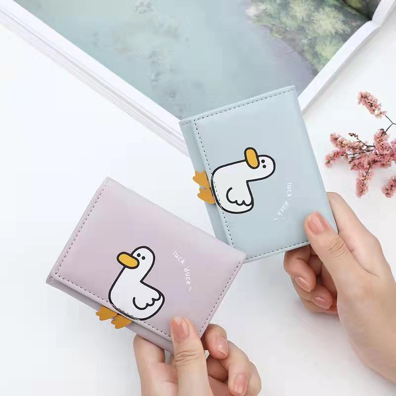 Fashionable PU Leather Coin Purse with Colorful Duck Pattern for the United States - Chic Card Hoarders at 70
