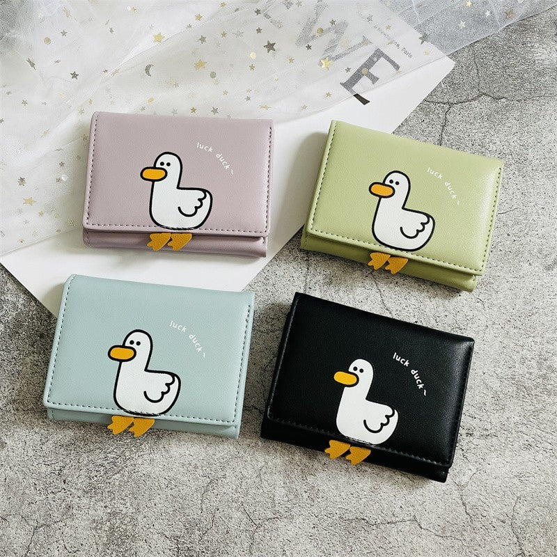 Fashionable PU Leather Coin Purse with Colorful Duck Pattern for the United States - Chic Card Hoarders at 70