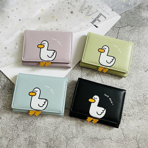 Fashionable PU Leather Coin Purse with Colorful Duck Pattern for the United States - Chic Card Hoarders at 70