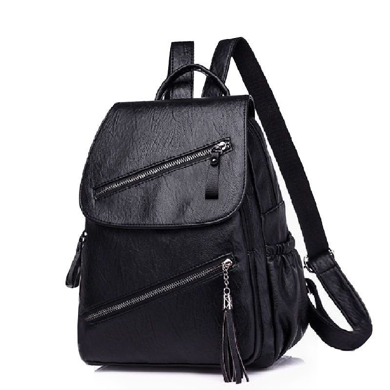 Fashionable PU Soft Leather Casual Backpack with Multiple Pockets - Teleplus for Travel leather casual backpack
