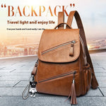 Fashionable PU Soft Leather Casual Backpack with Multiple Pockets - Teleplus for Travel leather casual backpack