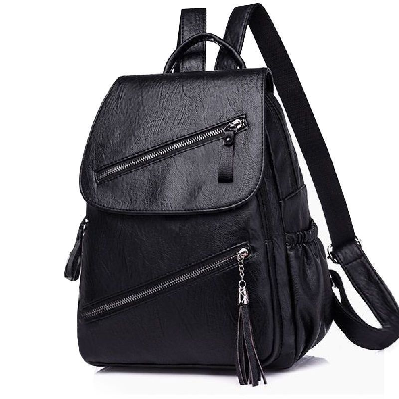Fashionable PU Soft Leather Casual Backpack with Multiple Pockets - Teleplus for Travel leather casual backpack