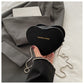 Fashionable Retro Mini Heart Shape Bag with Chain and Sandwich Pockets - Teleplus fashionable retro mini chain heart