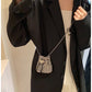 Fashionable Rhinestone Single Shoulder Chain Bag with Drawstring and Urban Style - single shoulder chain drawstring