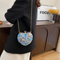 Fashionable Sequins Shoulder Bag Heart Shape Crossbody for Party Stylish Carry - fashionable sequins shoulder bag retro