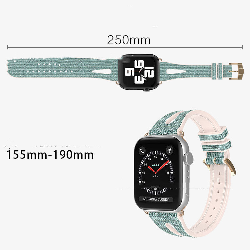 Fashionable Simple Silicone Patch Leather Strap - Fashionable Silicone Patch Leather Watch Strap