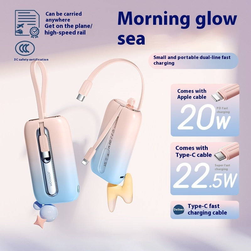 Fast Charge Portable Power Bank with Large Capacity Digital Display in Pink Purple White - Teleplus large capacity