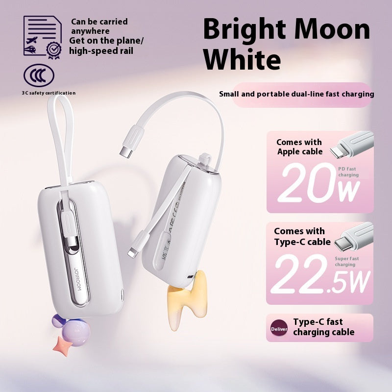 Fast Charge Portable Power Bank with Large Capacity Digital Display in Pink Purple White - Teleplus large capacity