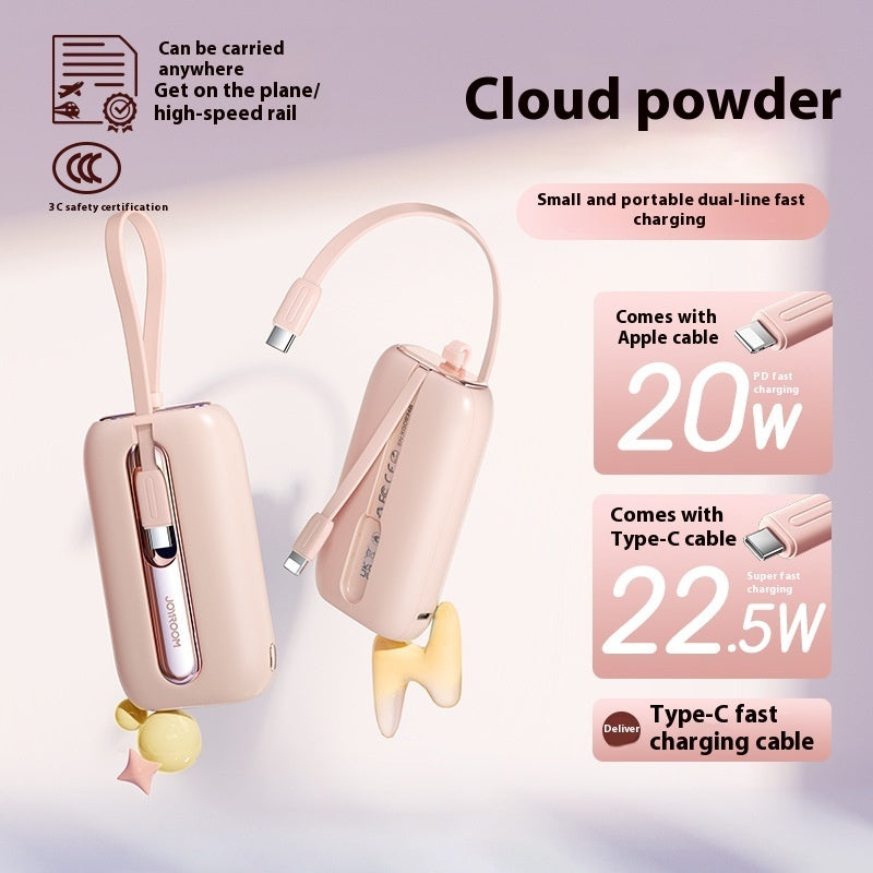 Fast Charge Portable Power Bank with Large Capacity Digital Display in Pink Purple White - Teleplus large capacity