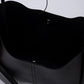 Black SHK108 snap closure faux leather women hand and shoulder bag with detachable wallet and makeup bag spacious daily