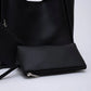 Black SHK108 snap closure faux leather women hand and shoulder bag with detachable wallet and makeup bag spacious daily