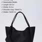 Black SHK108 snap closure faux leather women hand and shoulder bag with detachable wallet and makeup bag spacious daily