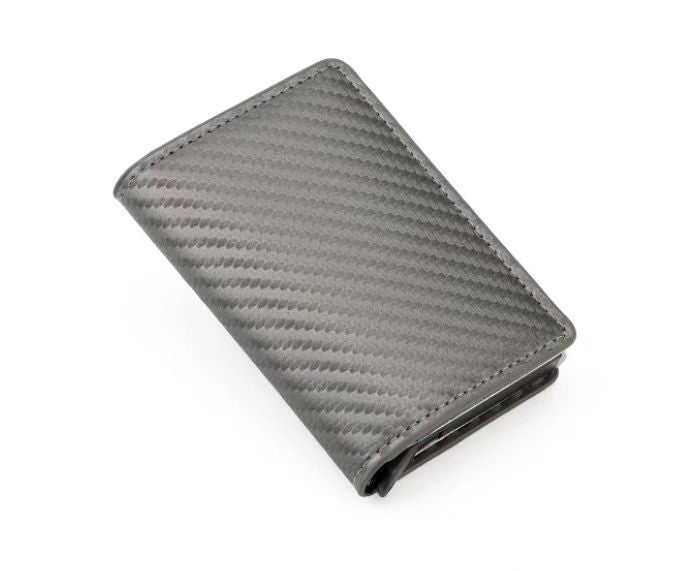 Carbon Fiber RFID Anti-theft Swiping Automatic Pop-up Card Package - Steal This Wallet If You Dare Snazzy Anti-Theft