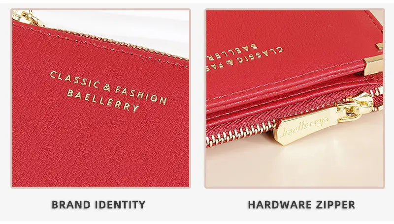 Mitmevärviline sünteetiline nahast rahakott kaardipesade ja kompaktse kujundusega