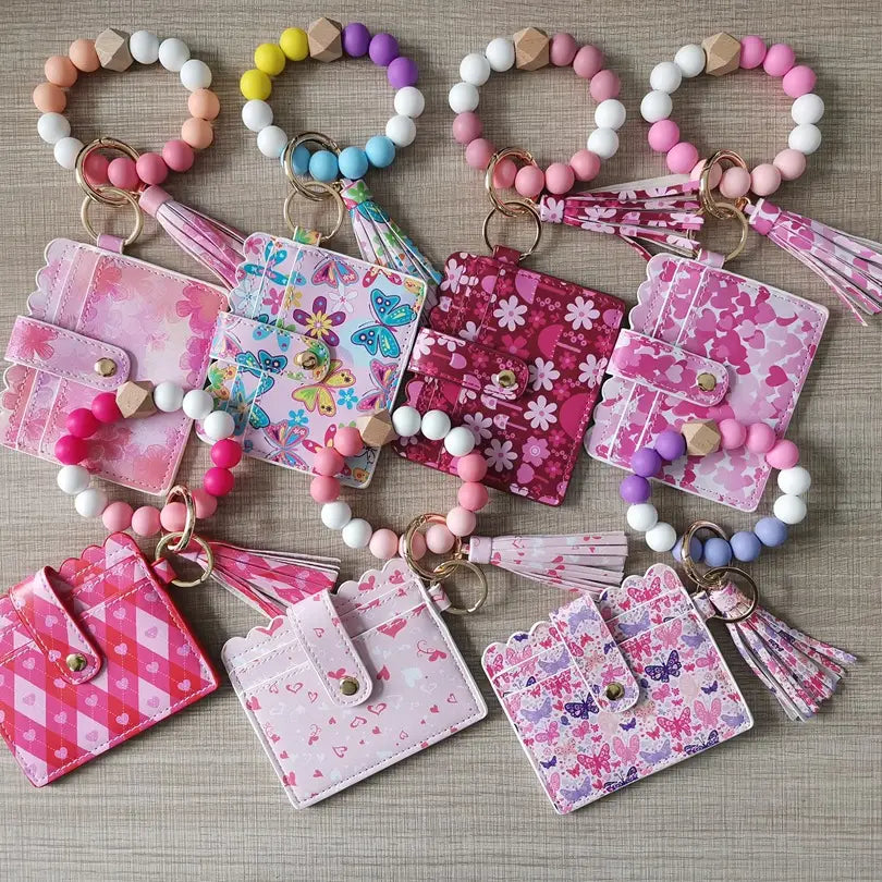 Unisex Leather Card Holder for Fashion Beaded Bracelet and Accessories