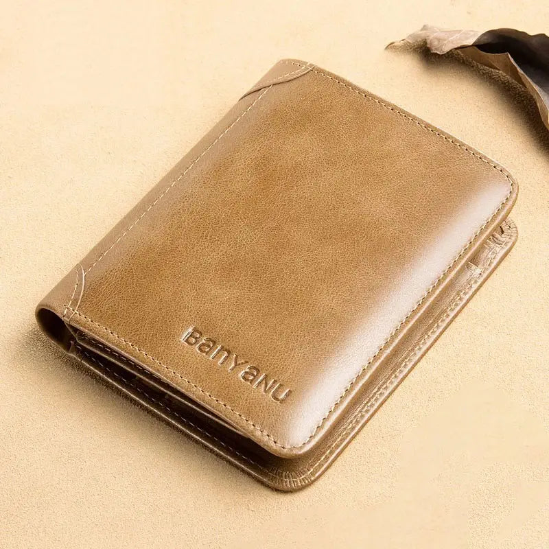 Black Cowhide Anti-Theft Wallet for Men in the United States CHF Markets
