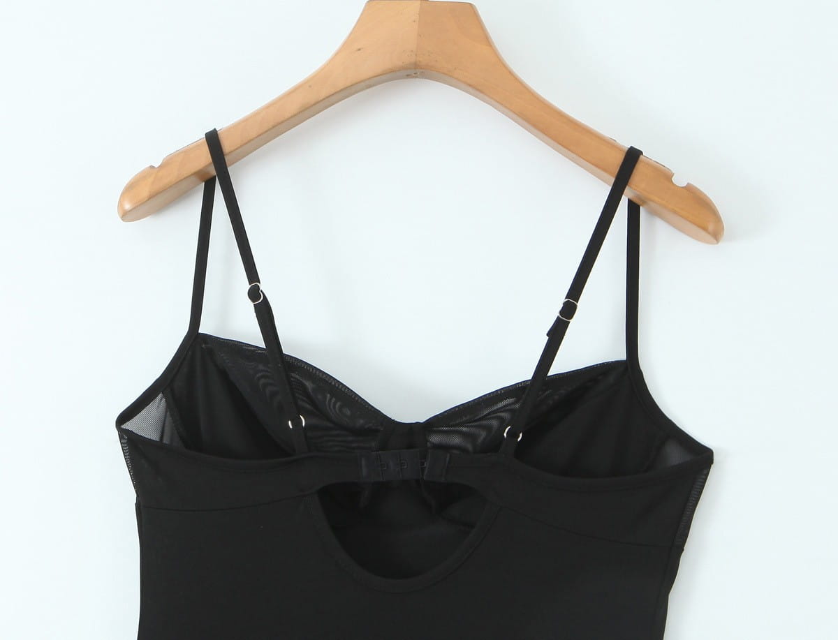 Abito gonna in poliestere nero con stile imbrattato per donne