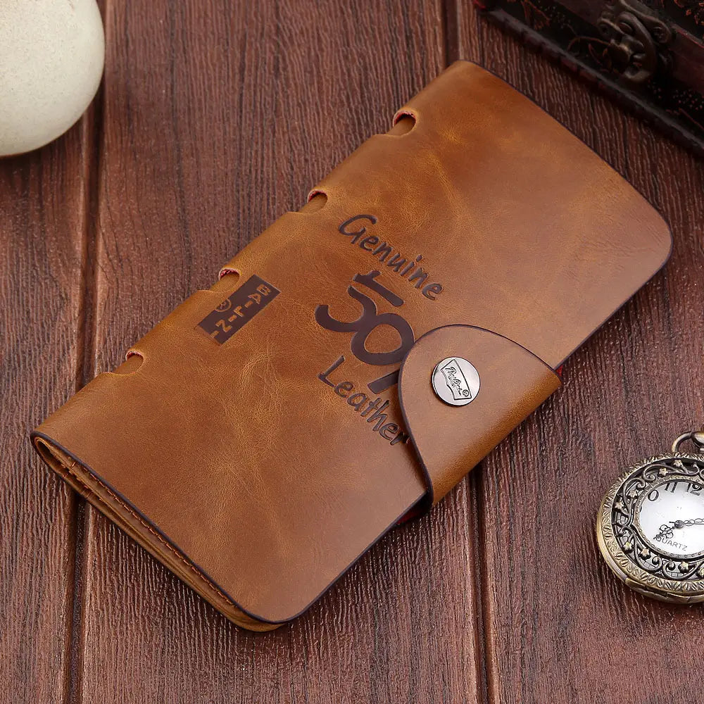 PU Leather Wallet with Concealed Compartments for United States and CHF Currencies