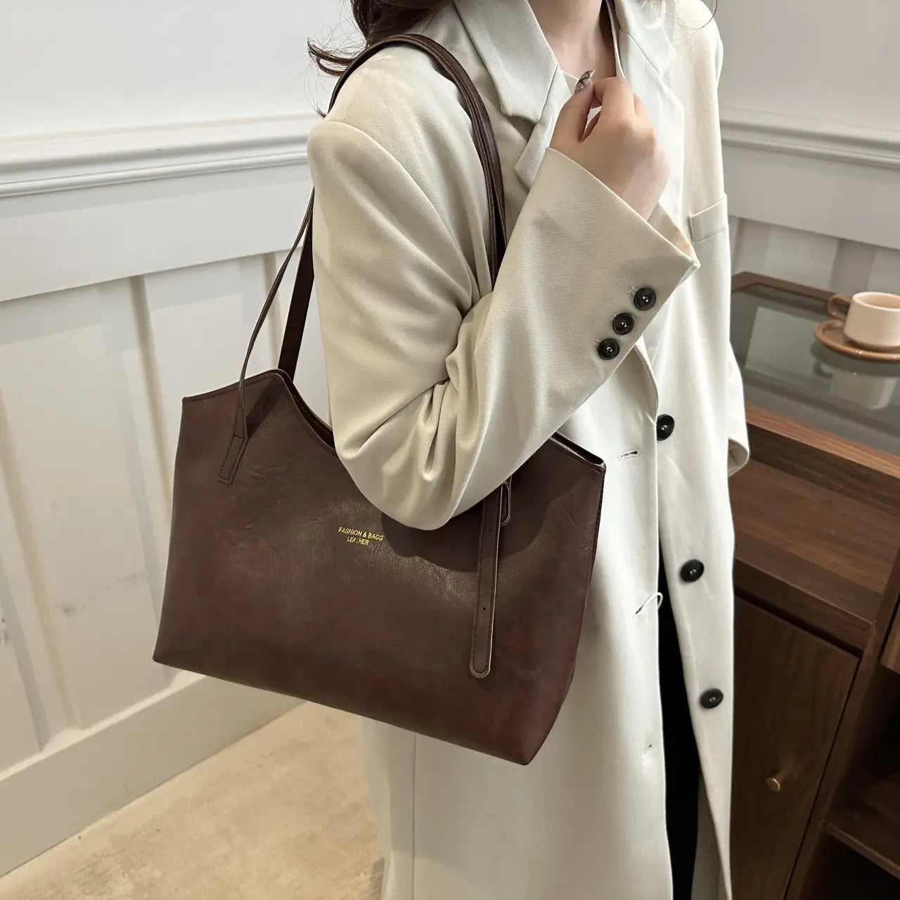 Sac de messager en cuir PU avec des poches téléphoniques et fichiers pour le travail ou les voyages