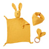 Conjunto de carpeta triangular de muñeca bebé mordedora con conejo  - Amarillo