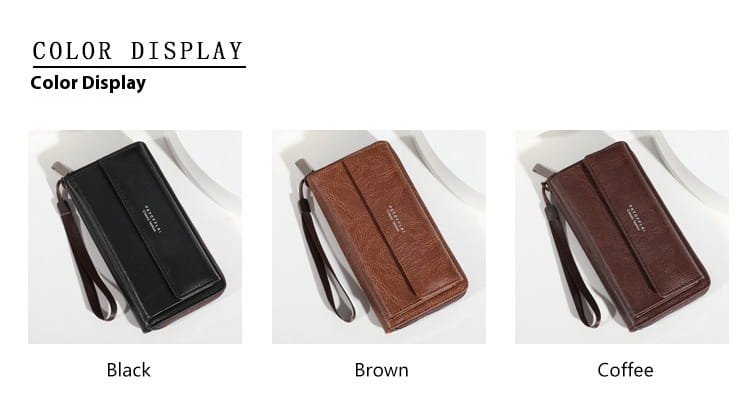 Portefeuille en cuir simple urbain pour hommes et femmes noire brun pu